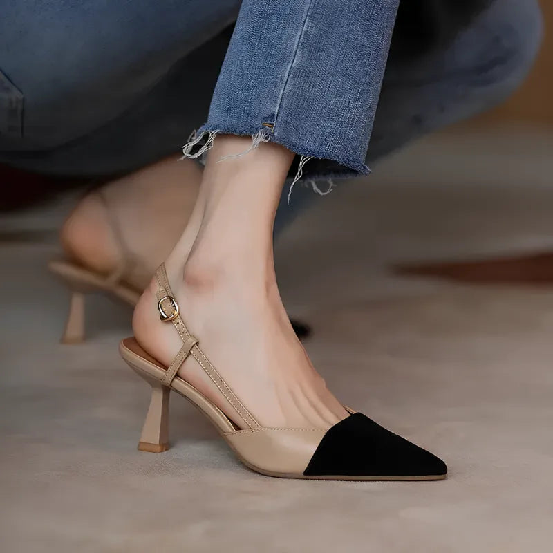 Scarpin Slingback Bico Fino Salto Médio