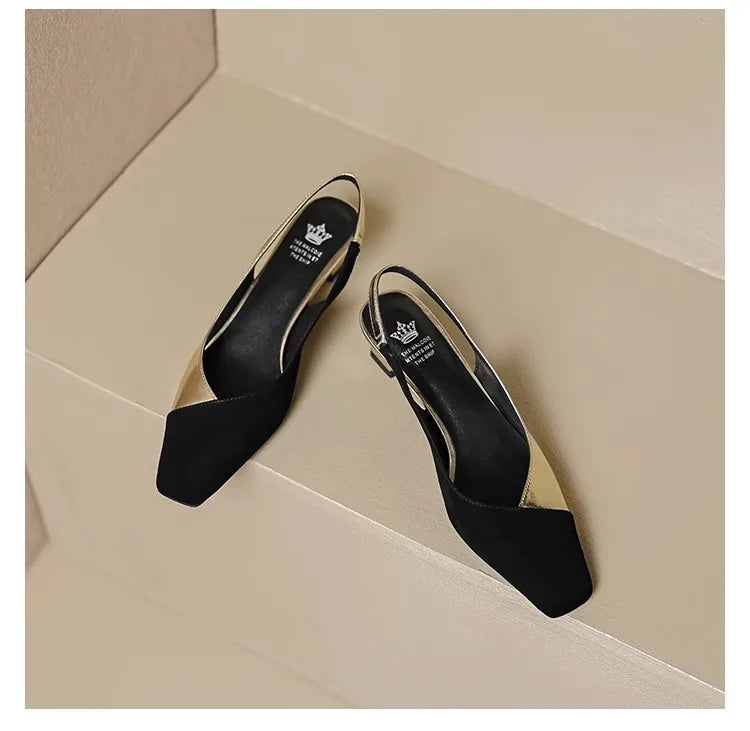 Scarpin Slingback Luxo Bicolor