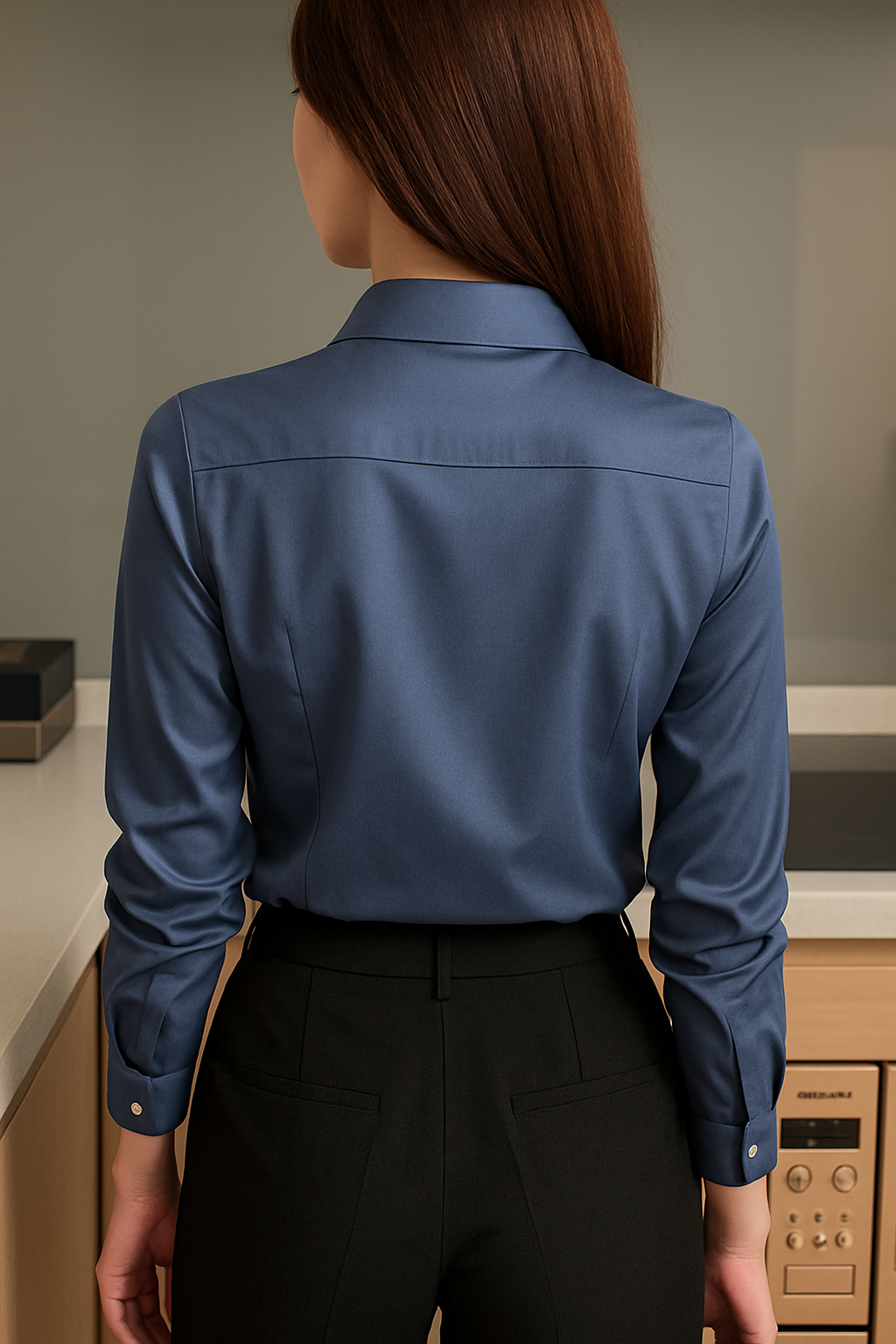 Camisa Feminina de Seda Manga Longa “Dubai” – Luxo & Elegância