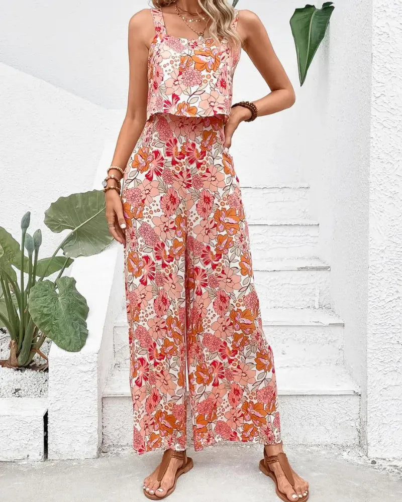 Macacão Feminino Floral Sem Mangas Summer