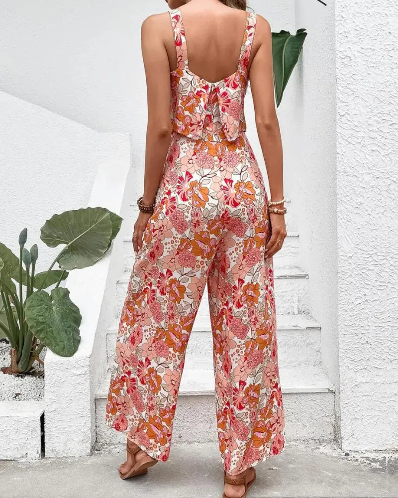Macacão Feminino Floral Sem Mangas Summer