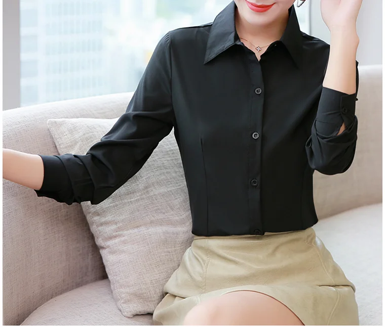 Camisa Social Feminina Manga Longa Elegante – Estilo Executivo para Mulher