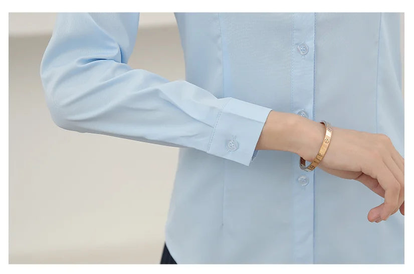 Camisa Social Feminina Elegante Manga Longa