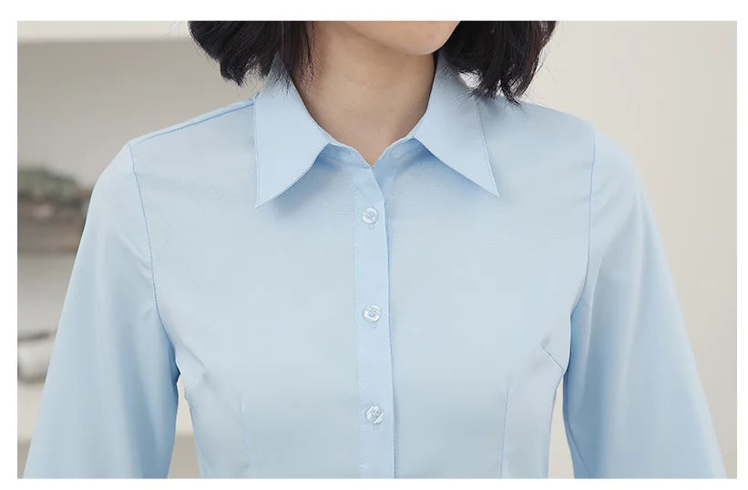 Camisa Social Feminina Manga Longa Elegante – Estilo Executivo para Mulher