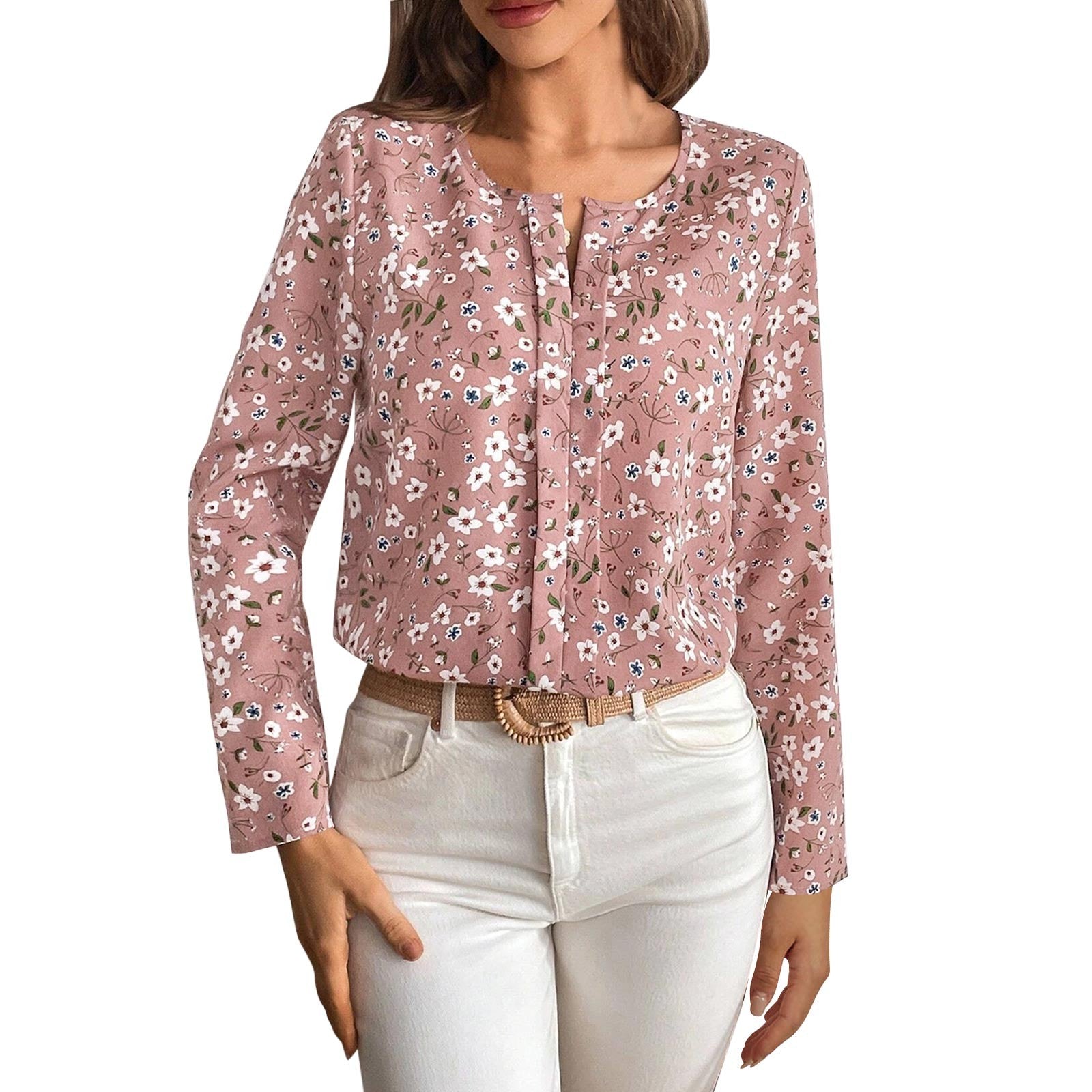 Blusa Elegante Feminina com Estampa de Bolinhas