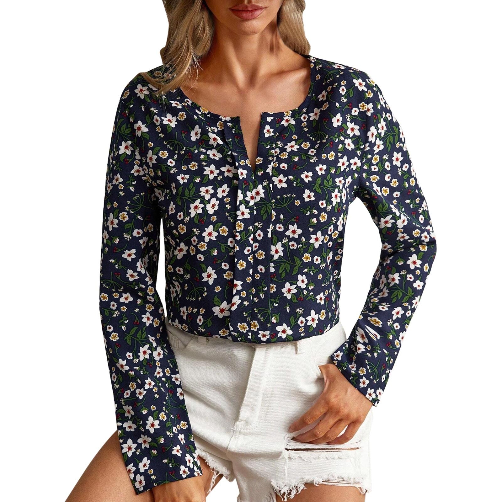 Blusa Elegante Feminina com Estampa de Bolinhas