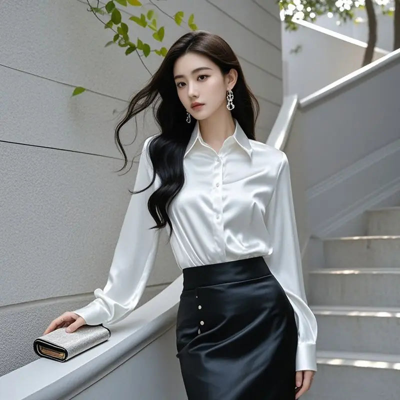 Blusa de Seda Feminina com Estilo Elegante e Sofisticado