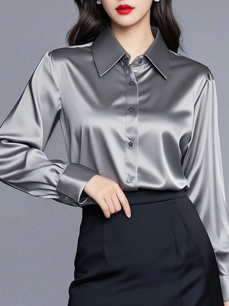 Blusa de Seda Feminina – Elegância Atemporal para o Dia no Escritório ou Look Noite