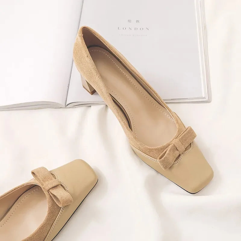 Scarpin Salto Bloco Nobuck Maddá