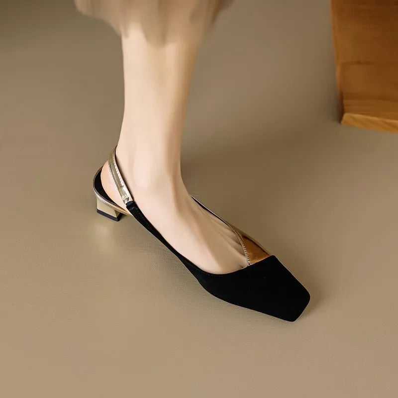 Scarpin Slingback Luxo Bicolor