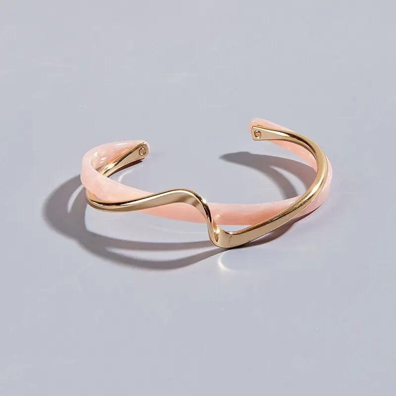 BRACELETE FEMININO EM AÇO INOXIDÁVEL PÉROLA