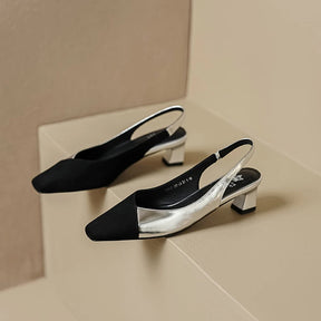 Scarpin Slingback Luxo Bicolor