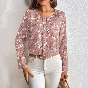 Blusa Elegante Feminina com Estampa de Bolinhas