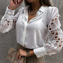 Blusa Feminina Elegância Renda Manga Longa