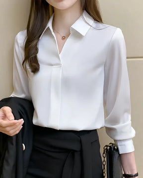 Camisa Feminina Social Manga Longa Office – Estilo Corporativo Moderno