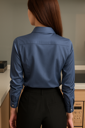 Camisa Feminina de Seda Manga Longa “Dubai” – Luxo & Elegância