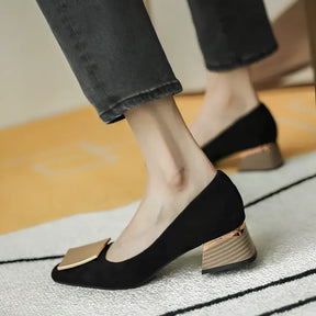 Scarpin Feminino Salto Bloco Xadrez