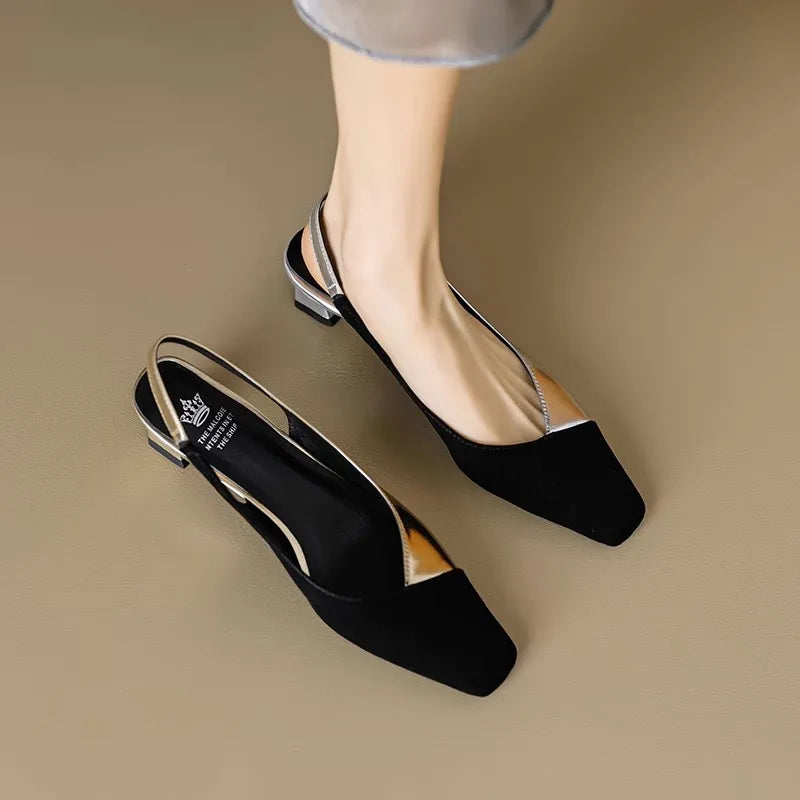 Scarpin Slingback Luxo Bicolor