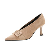 Scarpin Camurça Salto Médio