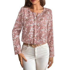 Blusa Elegante Feminina com Estampa de Bolinhas