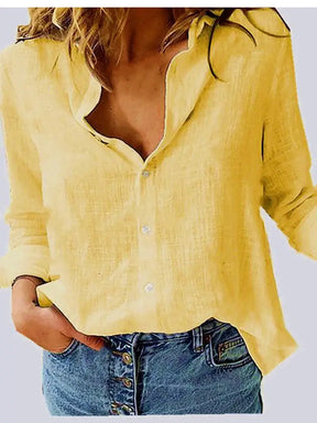 Blusa Boho Feminina de Manga Longa com Botões