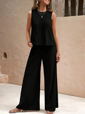 Conjunto Feminino Elegante Sem Mangas - Verão 2025
