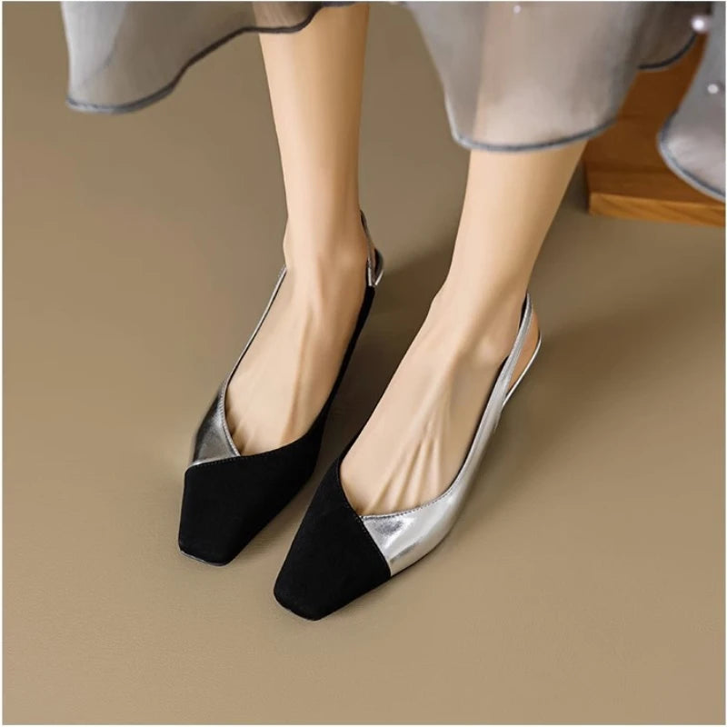 Scarpin Slingback Luxo Bicolor