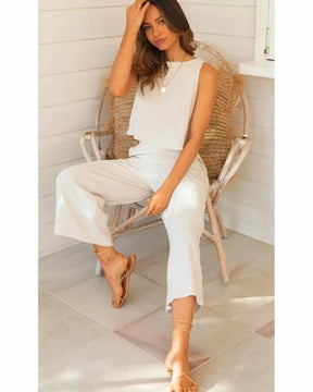 Conjuntinho Feminino Com Calça Pantacourt Em Viscolinho