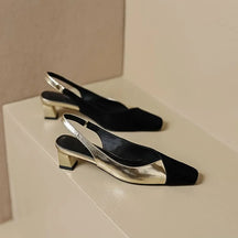 Scarpin Slingback Luxo Bicolor